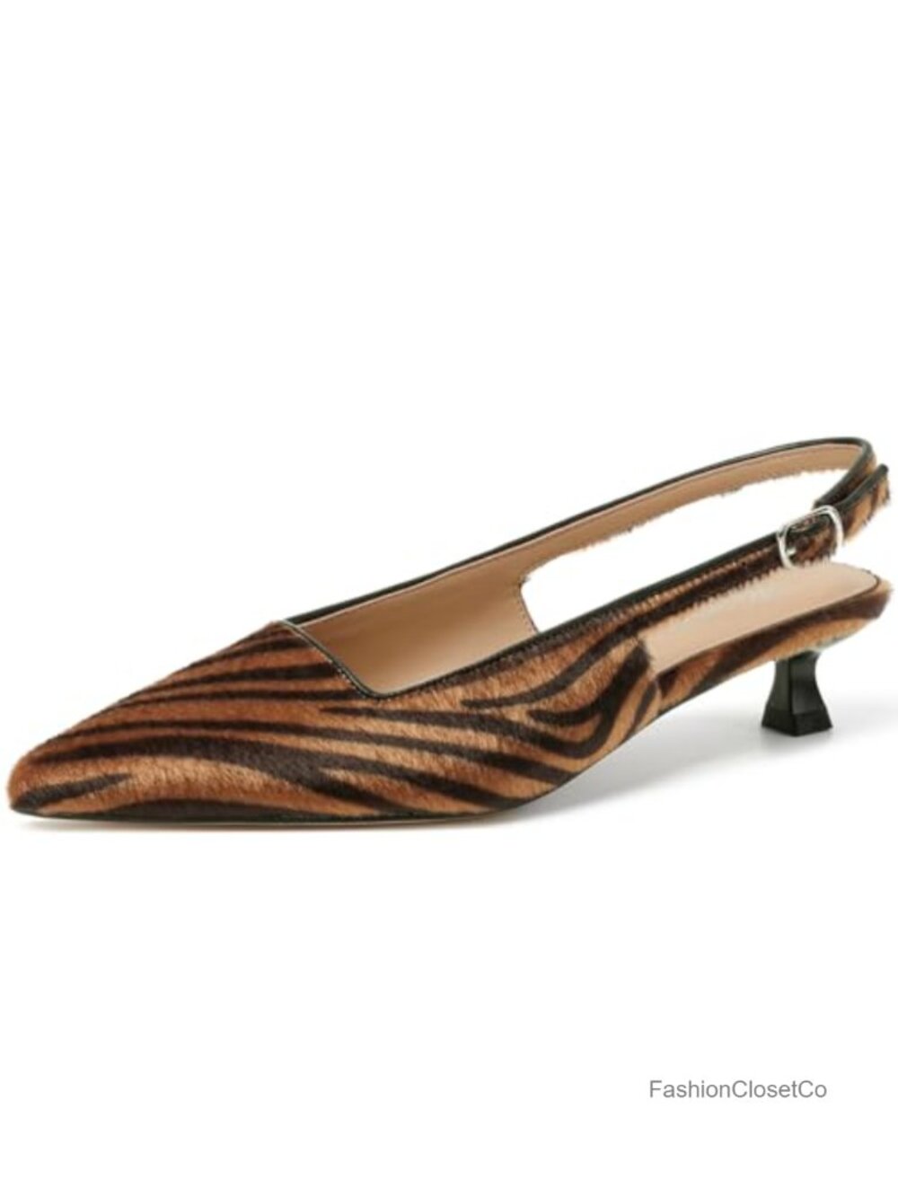 Kitten Heels for Women Pointed Closed Toe Low Pumps Slingback Dress Shoes